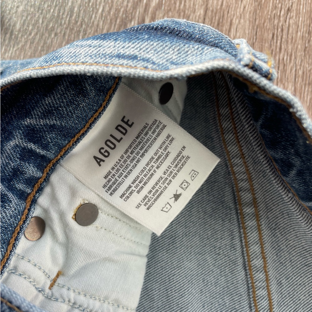 AGOLDE Toni Mid Rise Straight Denim Jeans Sz 26 EUC Medium Wash Blue - Picture 12 of 15
